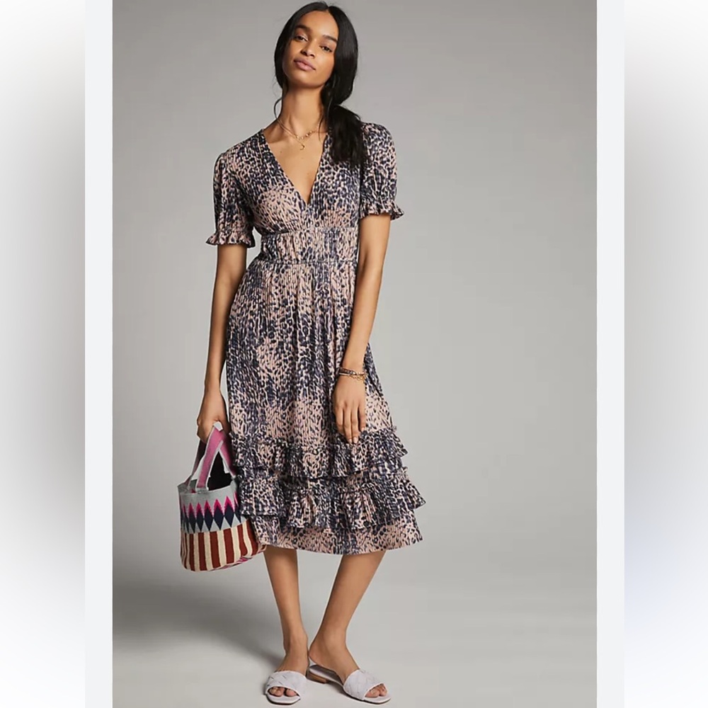 Anthropologie Hutch Adelia Ruffled Midi dress